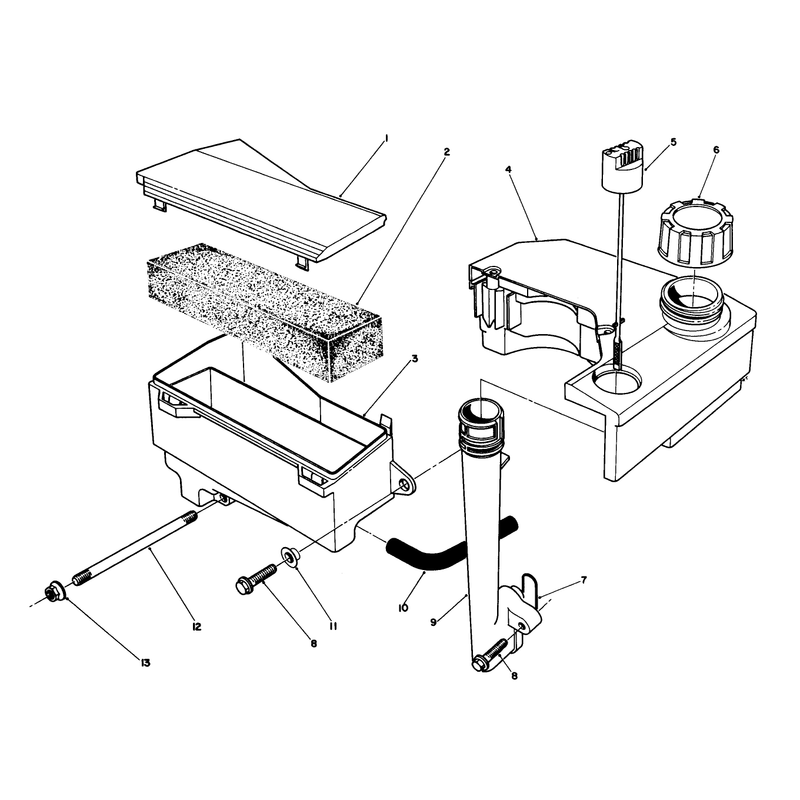 Air Cleaner & Fuel Tank Assembly (engine Model No. Vml0-2)