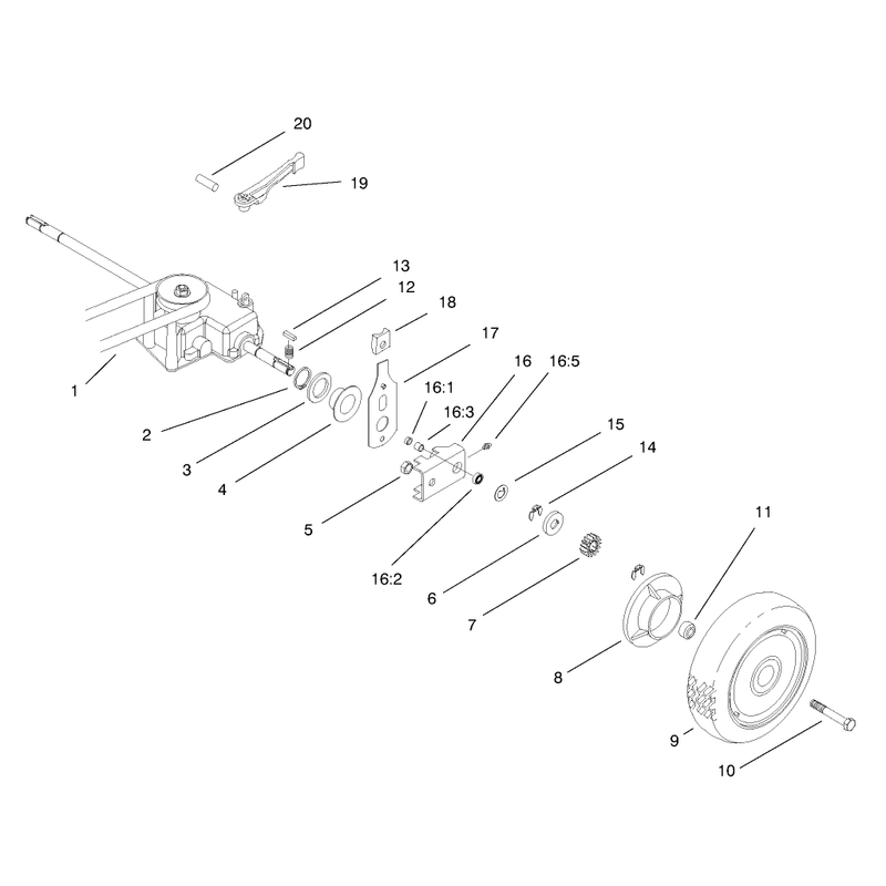 Gear Case and Rear Wheel Assembly