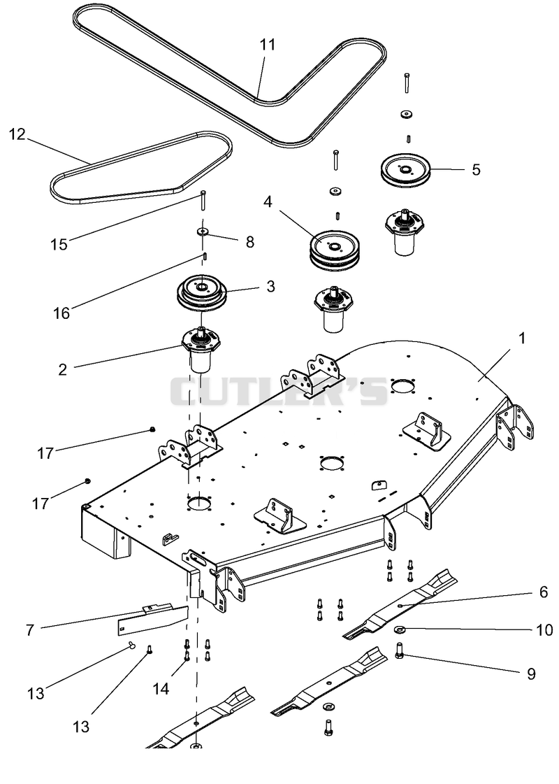 Decks, Belts, Baffles, Blades And Spindles - 60 Inch Deck