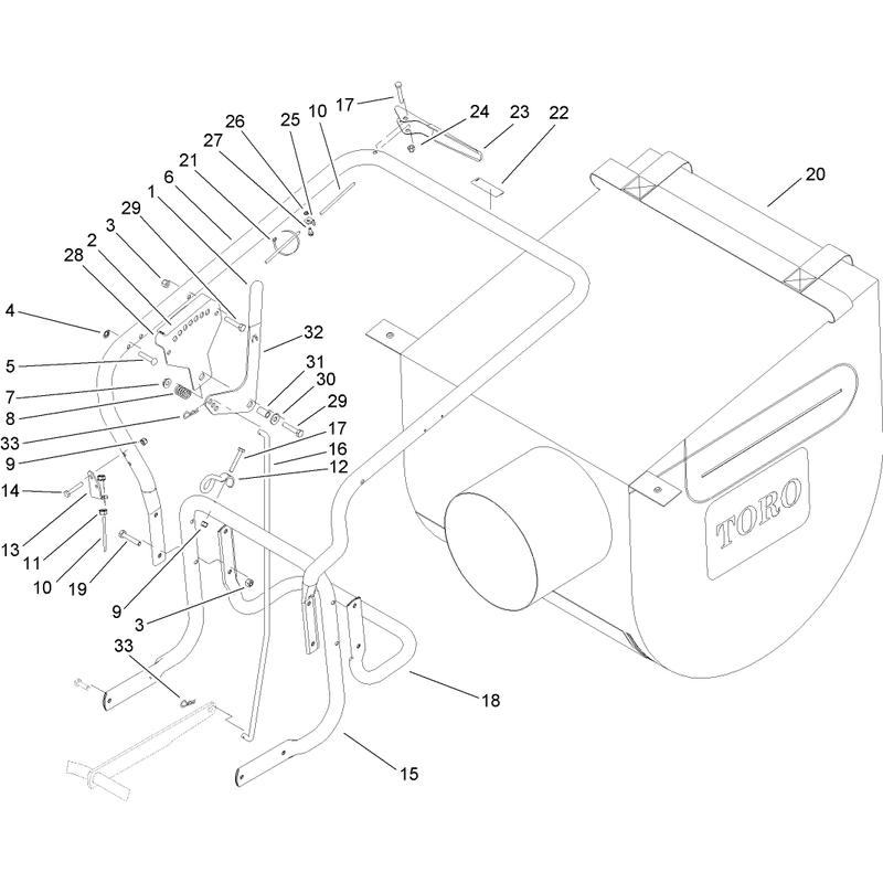 Handle and Vacuum Bag Assembly