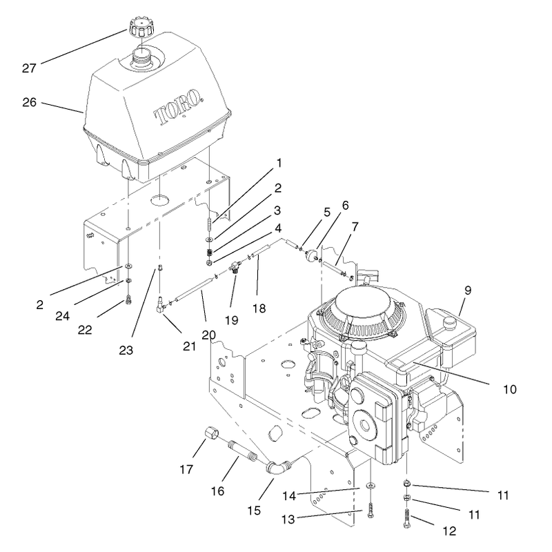 Engine and Fuel System Assembly