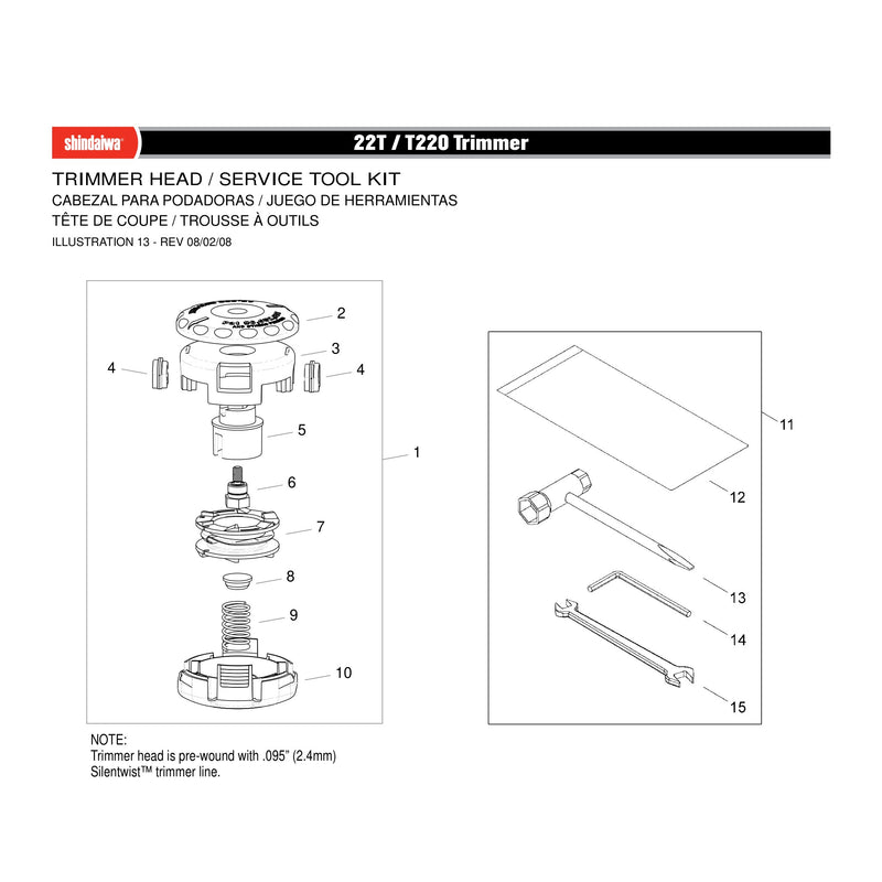 TRIMMER HEAD / SERVICE TOOL KIT