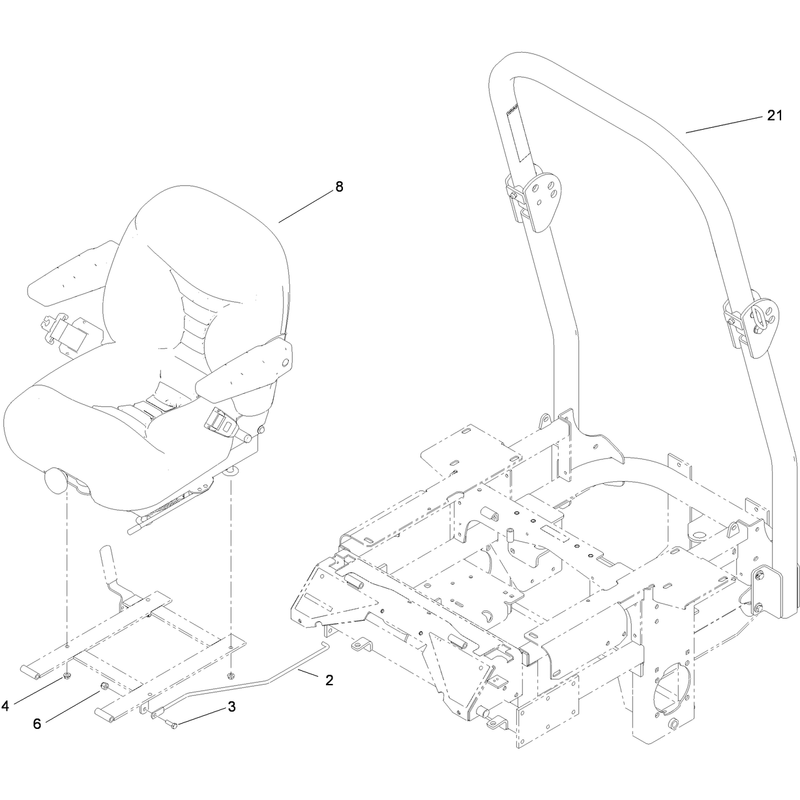 Seat and Roll Over Protection System Assembly