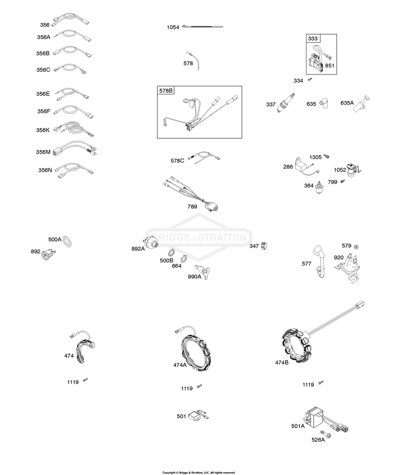 Alternator, Electrical Components, Ignition, Oil Sensor, Voltage Regulator