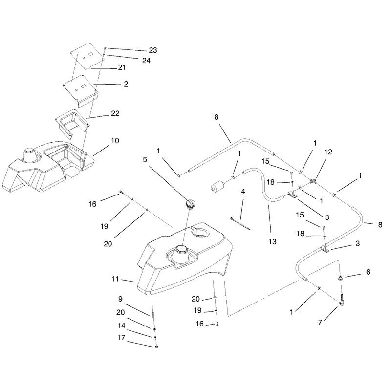Tank and Fuel Lines Assembly