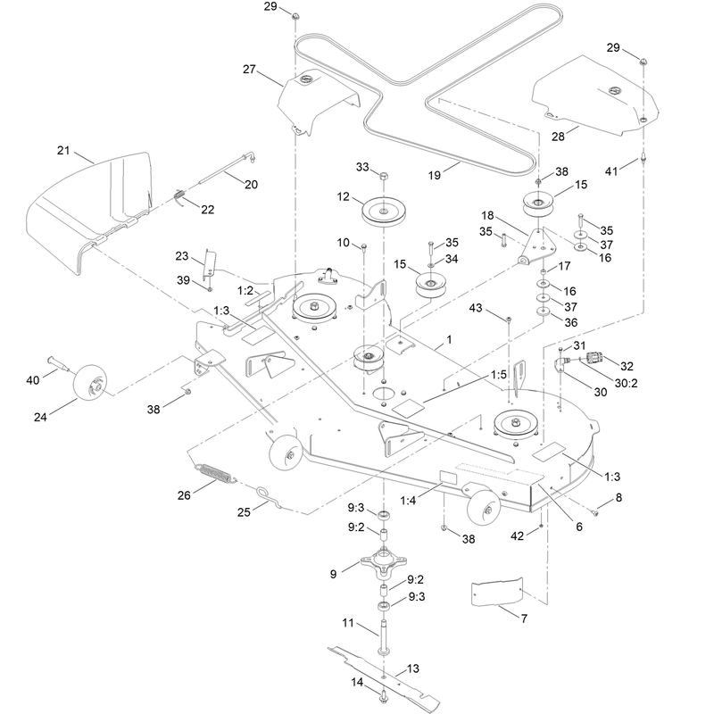 60in Deck and Decal Assembly