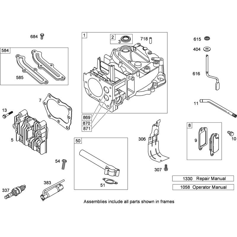 Cylinder Assembly Briggs and Stratton 126T02-0231-B1