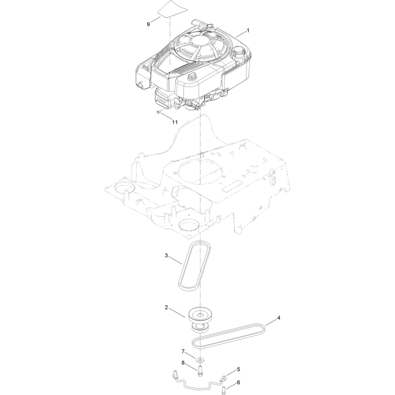 Engine and Pulley Assembly