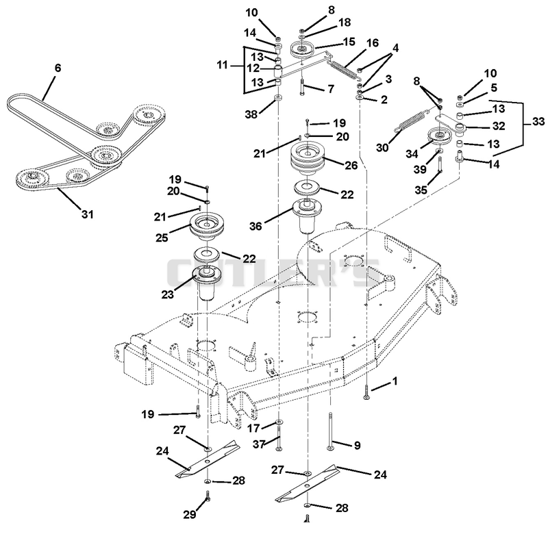 48" Belts, Idlers And Blades