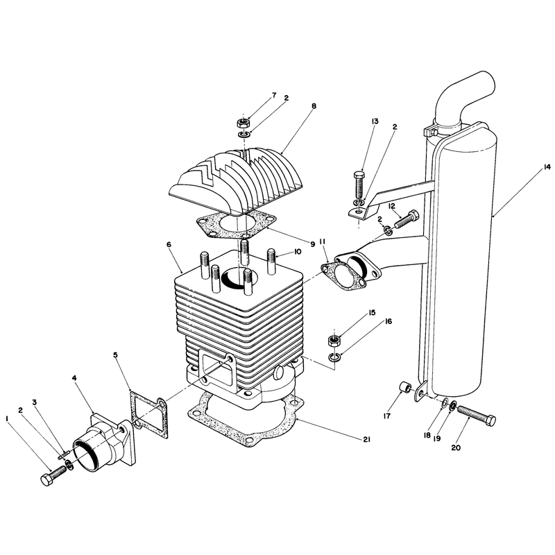 Cylinder and Muffler Assembly