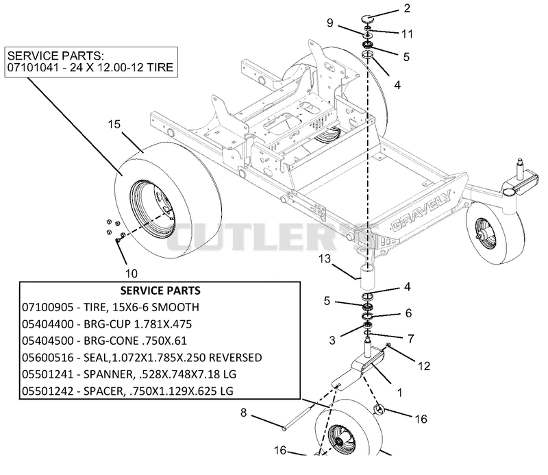 Casters And Tires - 60-Inch And 72-Inch Deck