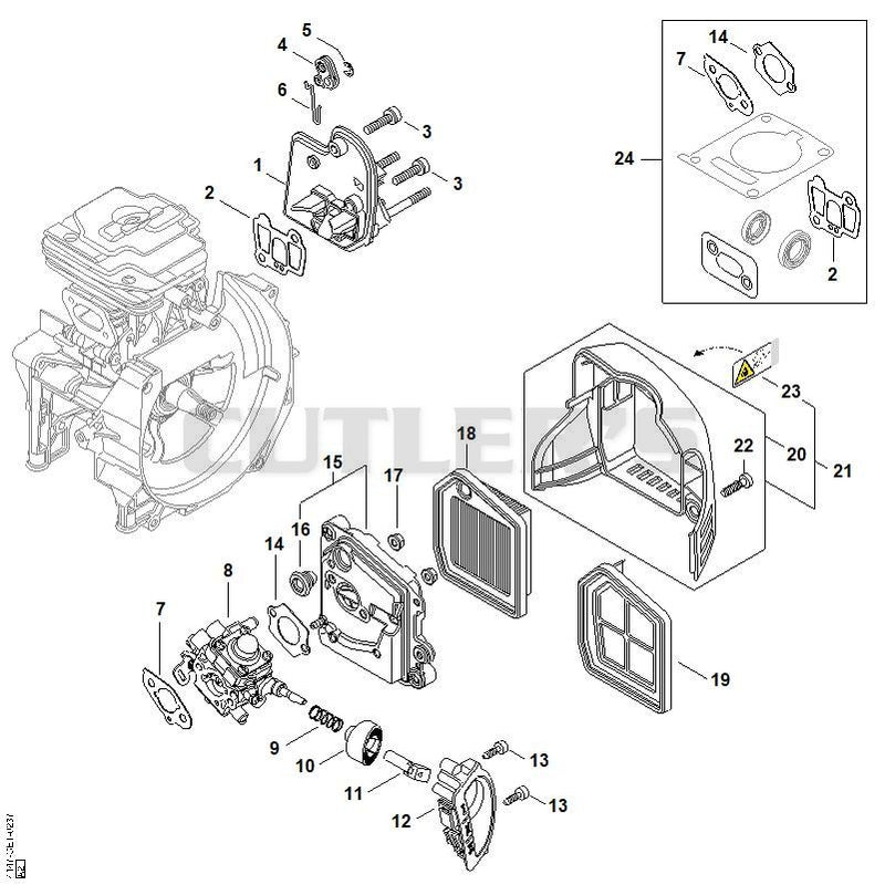 Spacer flange, Air filter