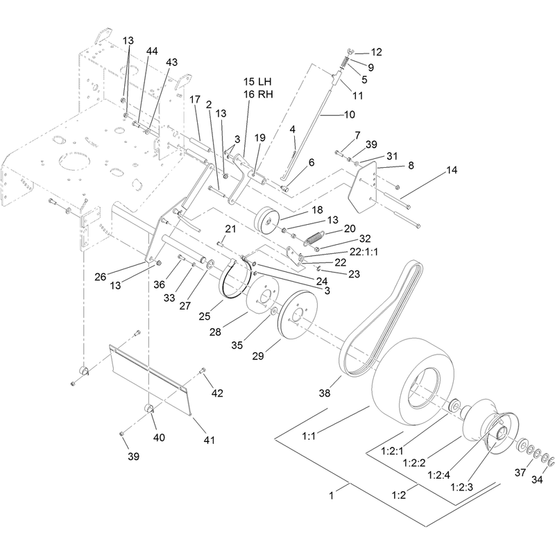 Drive Wheel and Brake Assembly