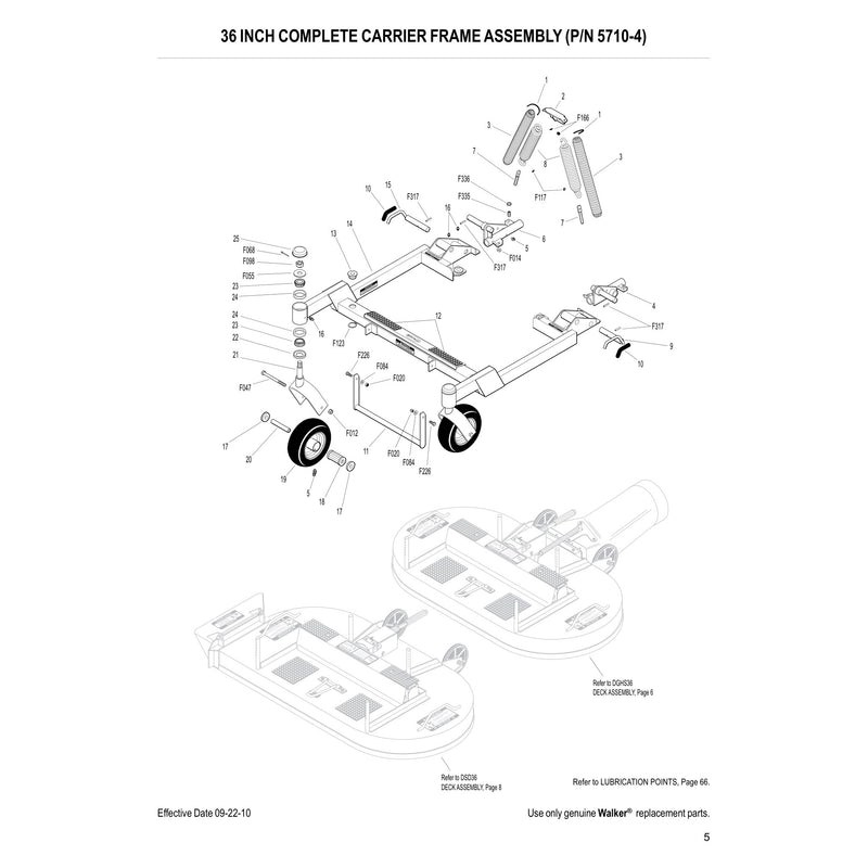36 INCH COMPLETE CARRIER FRAME ASSEMBLY (P/N 5710-4)