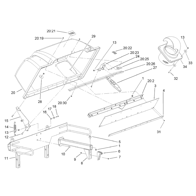 Bag Support and Hood Assembly