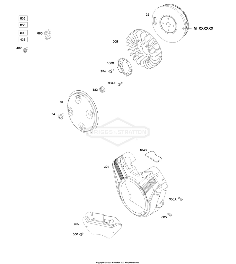 Blower Housing, Flywheel, Rotating Screen
