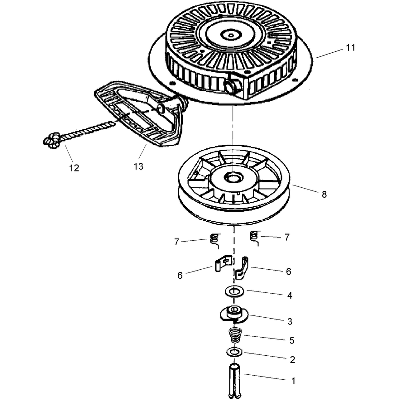 Rewind Starter Assembly No. 590749  Tecumseh HMSK-100 159495Y