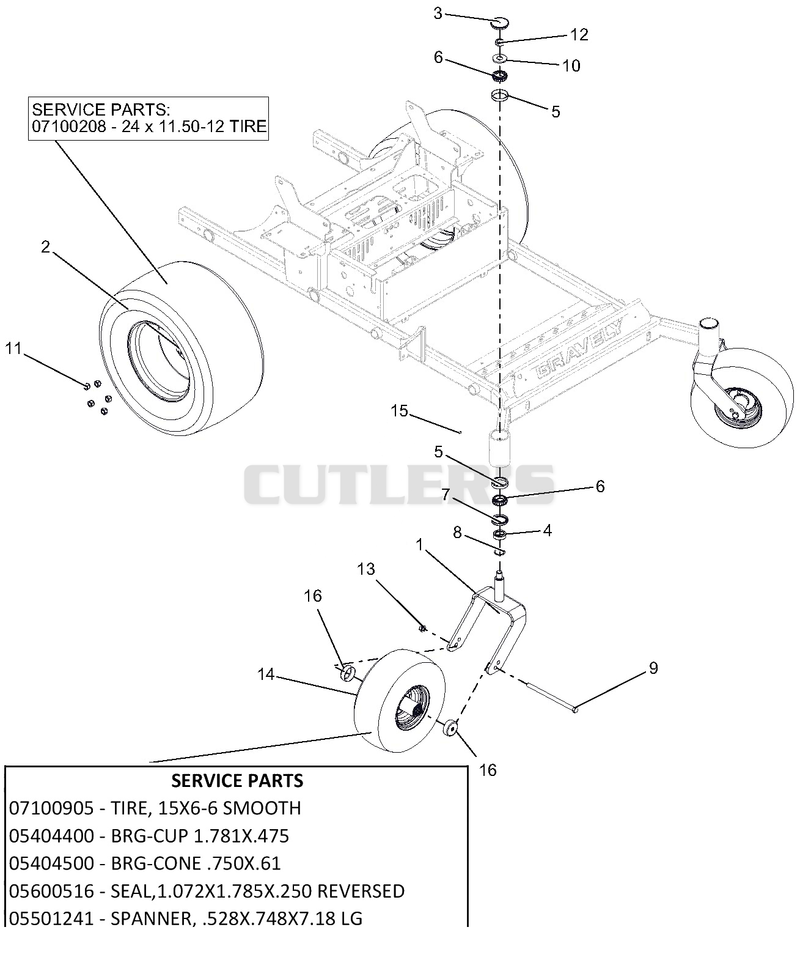 Casters And Tires - 60" Deck