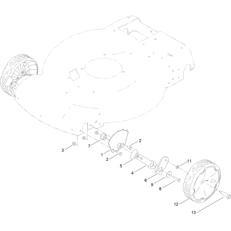 Front Wheel and Height of Cut Assembly