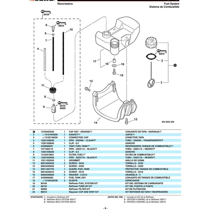 Carcasa del Ventilador, Embrague -- MODELOS GRISES