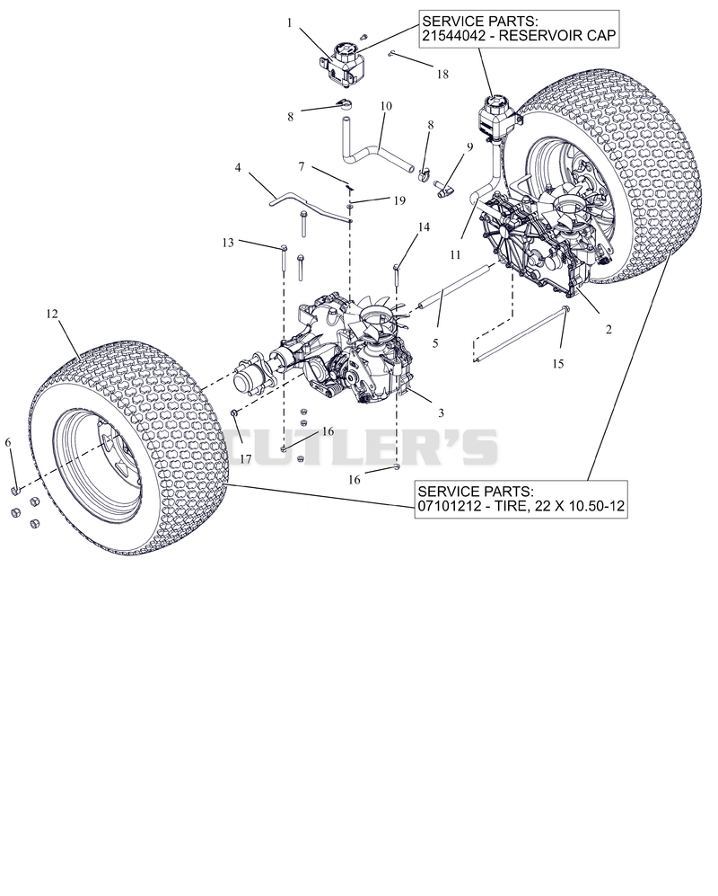 Rear Tires And Transaxles - 52"