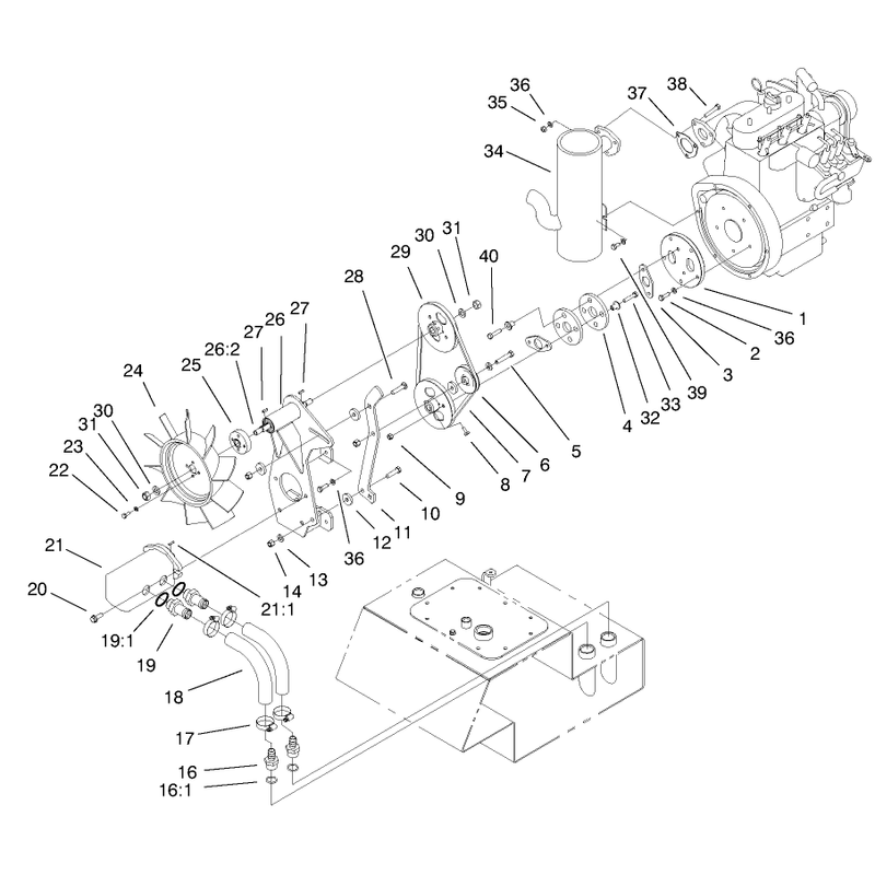 Pump and Fan Mount Assembly
