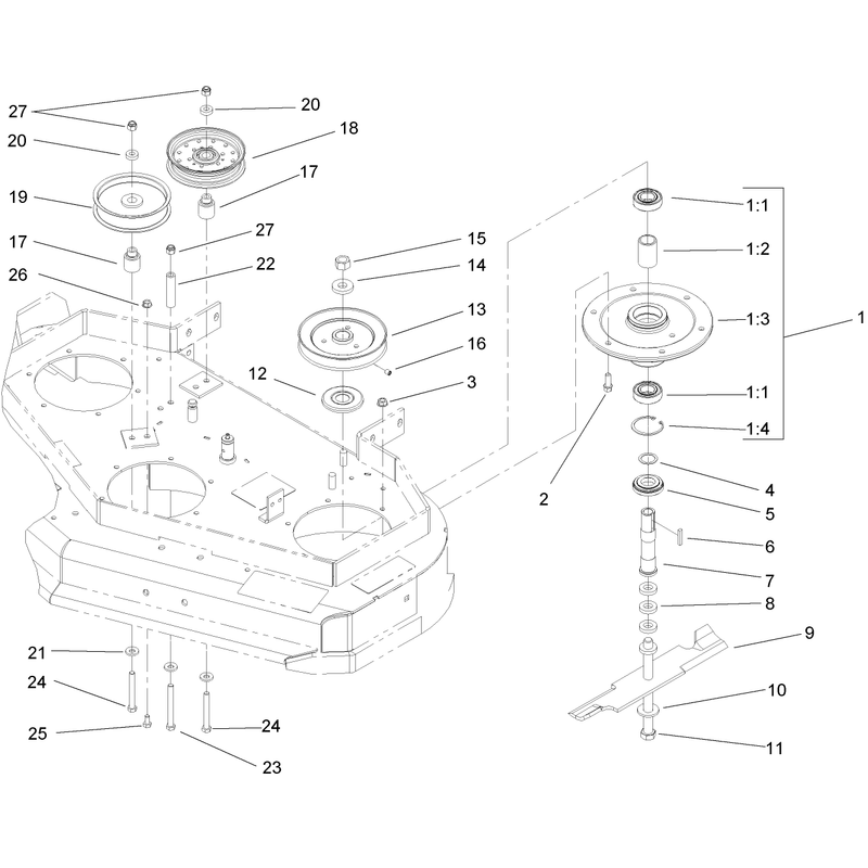 Sheave Spindle and Blade Assembly
