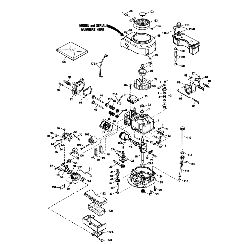 Engine Tecumseh Model No Tvs100-44016b