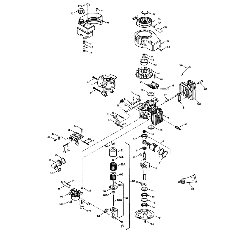 Engine Tecumseh Model No Tvs840-8016b