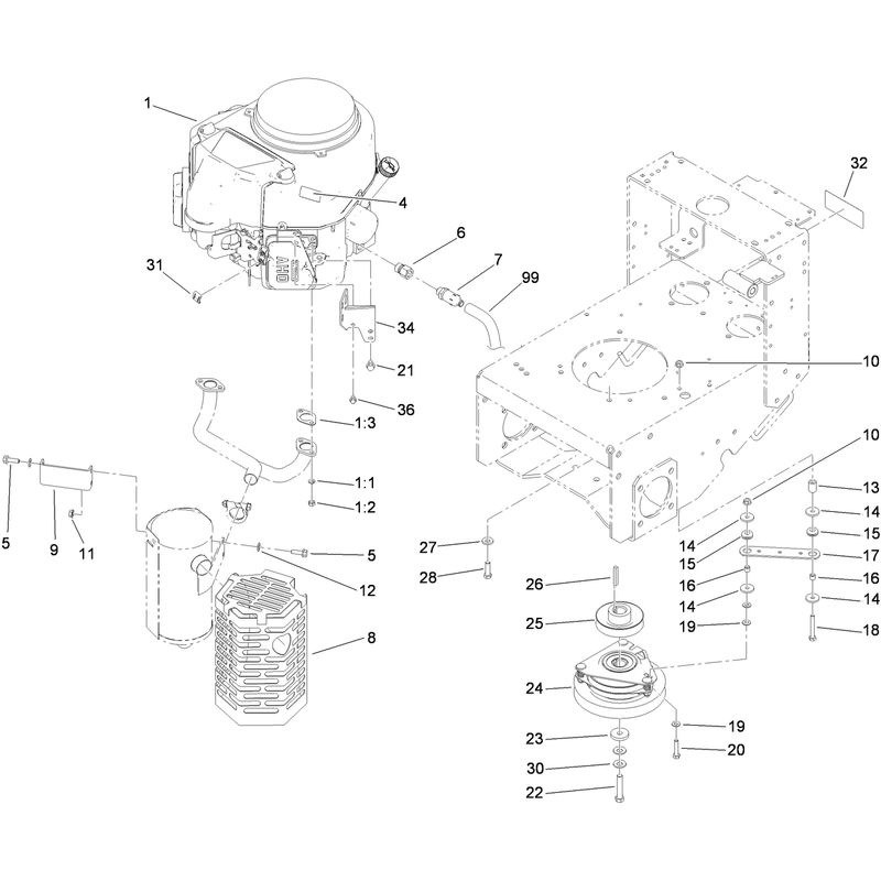 Engine and Clutch Assembly