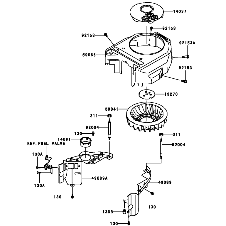 Cooling Equipment Assembly Kawasaki FH381V-AS25