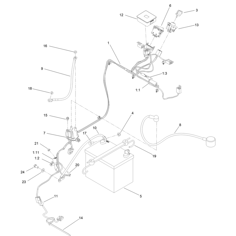 Electrical Harness and Battery Assembly