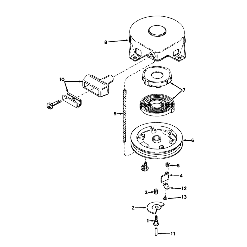 Rewind Starter No. 590473 (5 And 7 H.p. Snowthrower Model Nos. 38040 And 38050)