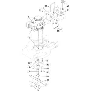 Engine Fuel Tank and Blade Assembly