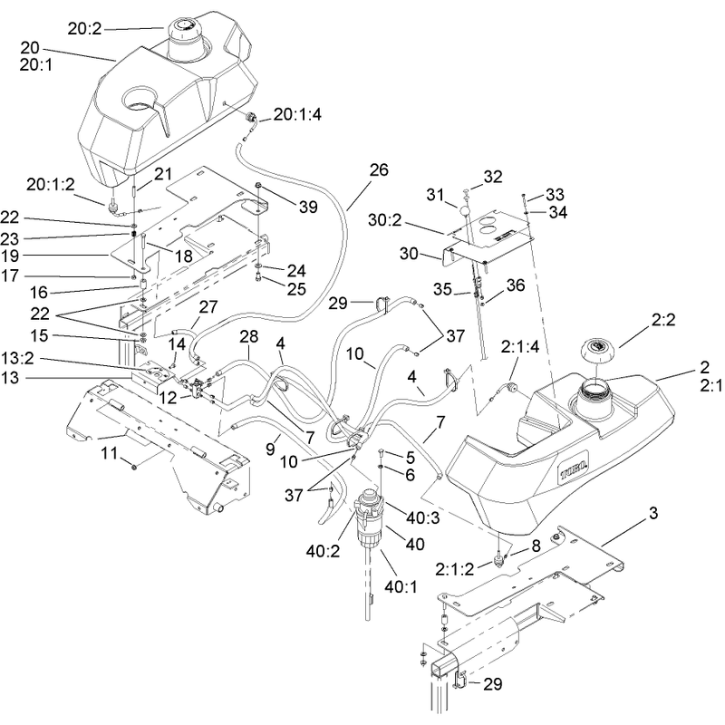 Tank and Fuel Line Assembly