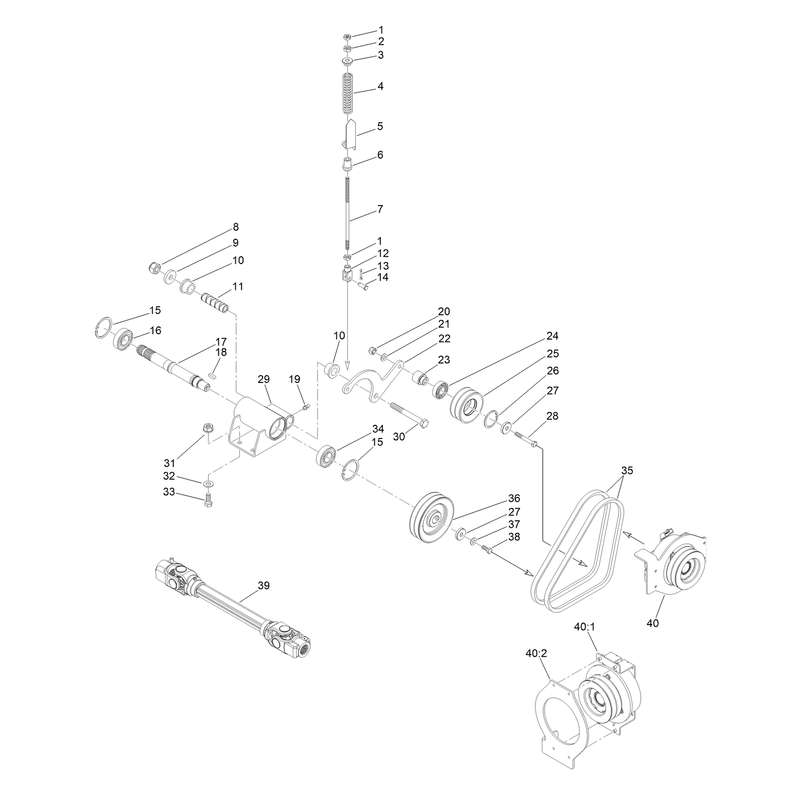 Transmission, PTO and Drive Shaft Assembly