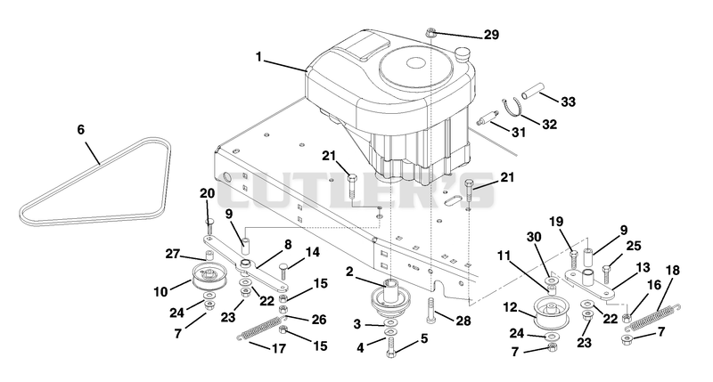 Engine, Belts And Idlers