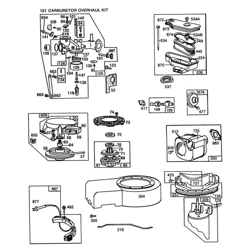 Engine Briggs & Statton Model No. 253707-0195-01 (continued) 11 H.p. Rear Engine Rider Electric Model 56170