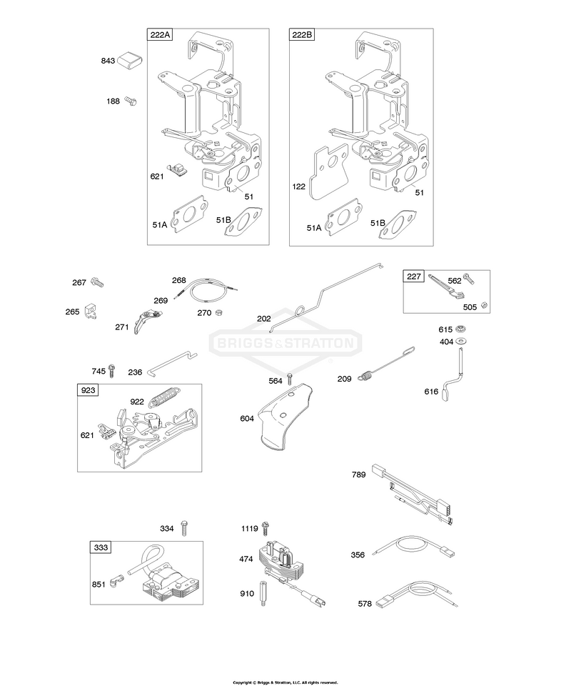 Controls, Flywheel Brake, Governor Spring, Ignition