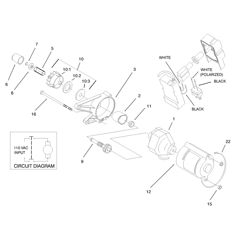 Motor & Switch Housing Assembly (Model No. 38182)(120 Volt)