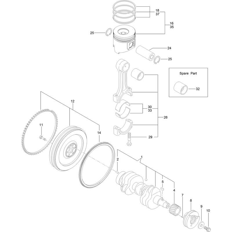Crankshaft and Piston Assembly