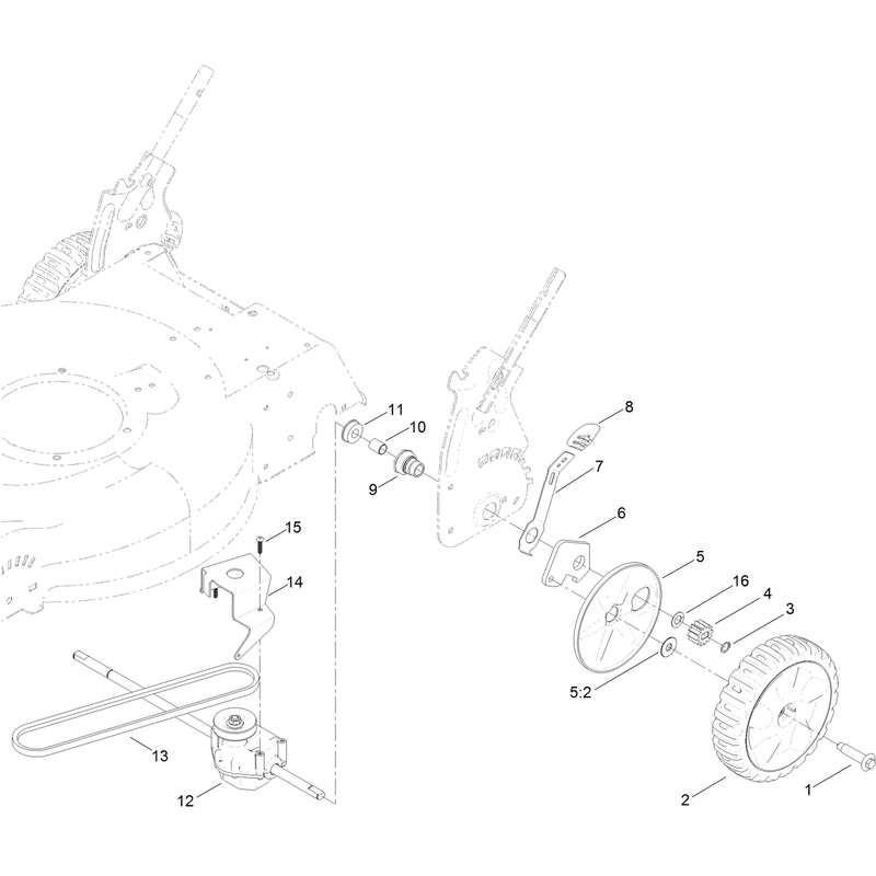 Transmission and Rear Wheel Drive Assembly