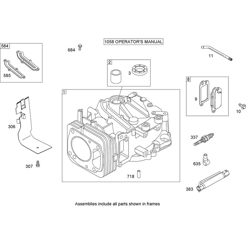 Cylinder Assembly Briggs and Stratton 122607-0208-B1