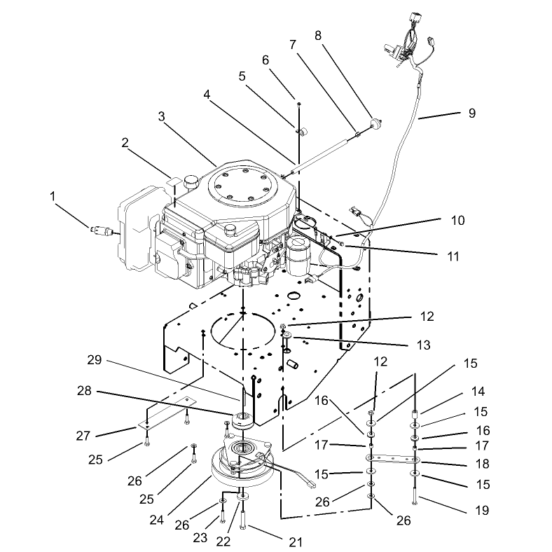 Engine and Clutch Assembly