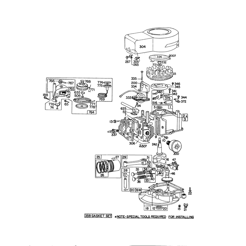 Engine Briggs and Stratton Model 92908-1747-01