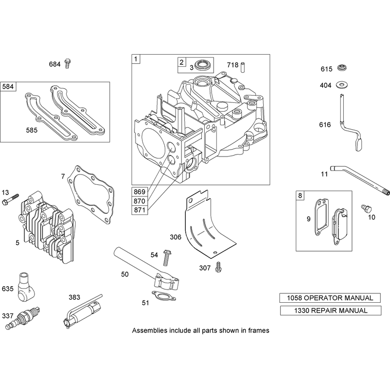 Cylinder Assembly Briggs and Stratton 126T02-0209-B1