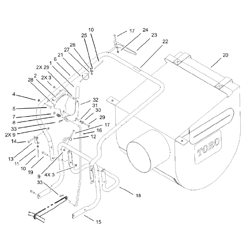 Handle and Vacuum Bag Assembly