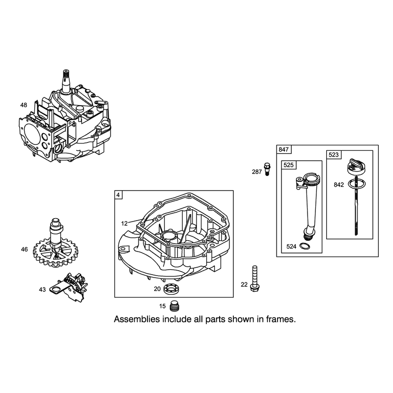 Crankcase Assembly Briggs and Stratton 12H802-1720-B1