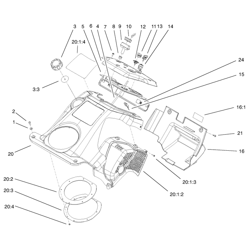Upper Shroud And Control Panel Assembly