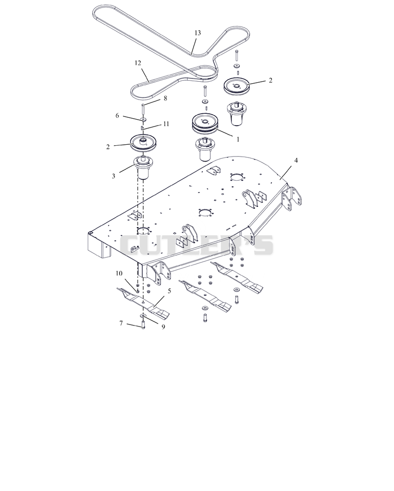 Deck, Belts, Blades And Spindles - 52"